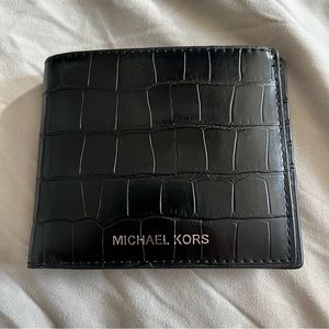 Michael Kors Hudson Crocodile Embossed Leather Billfold